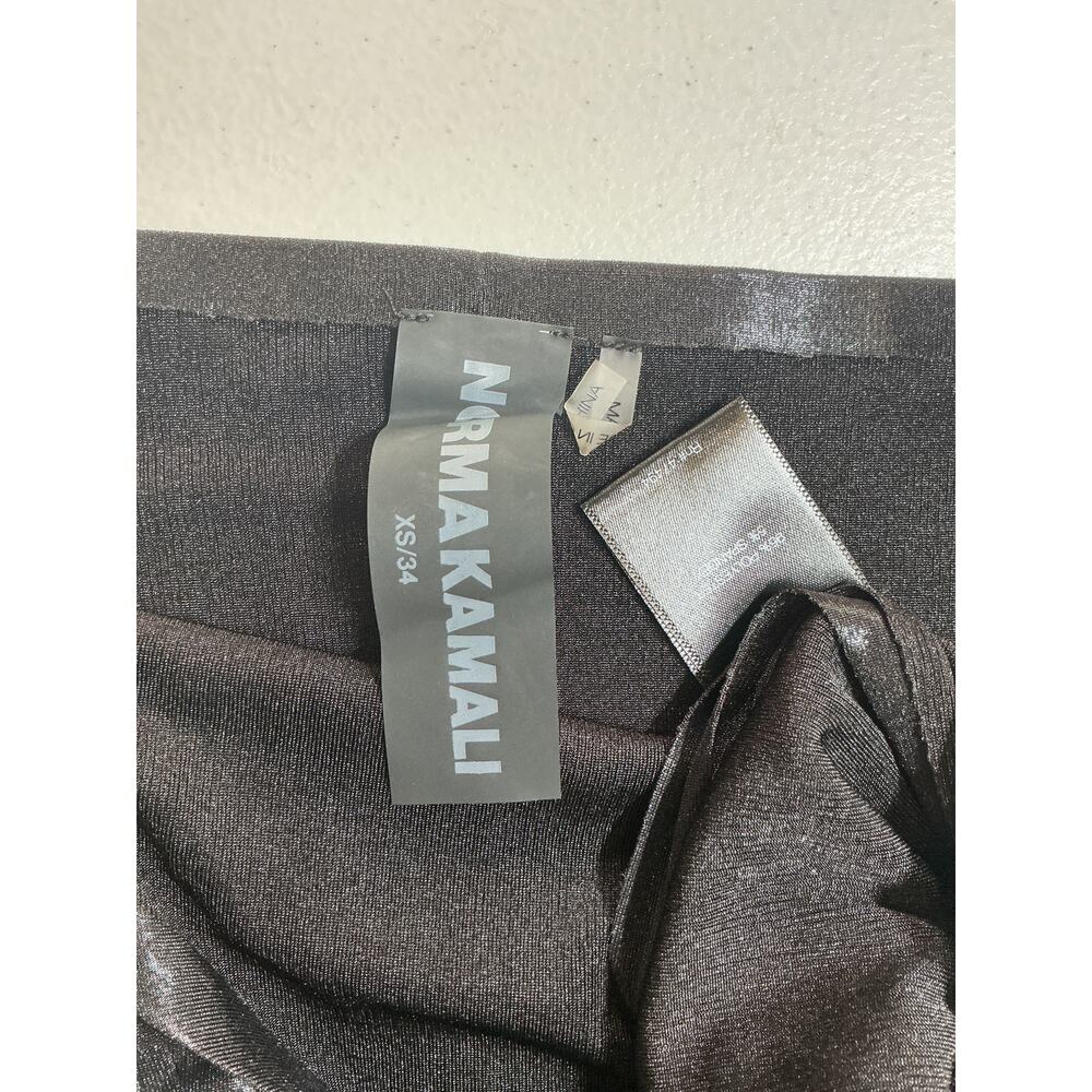 Norma Kamali Halter Black Poly Turtle Side Slit Gown Size XS - Picture 4 of 4